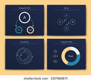 Infographic vector brochure elements for business illustration in modern style. Set infographics for web