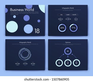 Infographic vector brochure elements for business illustration in modern style. Set infographics for web
