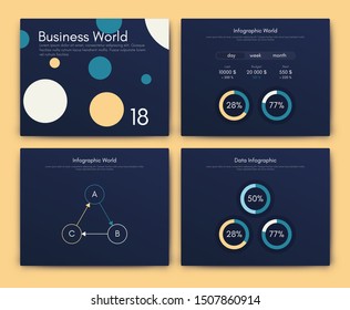 Infographic vector brochure elements for business illustration in modern style. Set infographics for web