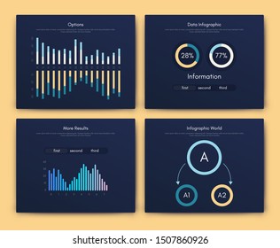 Infographic vector brochure elements for business illustration in modern style. Set infographics for web