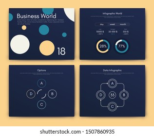 Infographic vector brochure elements for business illustration in modern style. Set infographics for web
