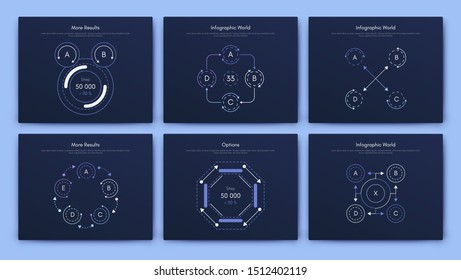 Infographic vector brochure elements for business illustration in modern style. Set infographics for web