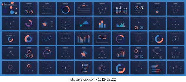 Infographic vector brochure elements for business illustration in modern style. Set infographics for web