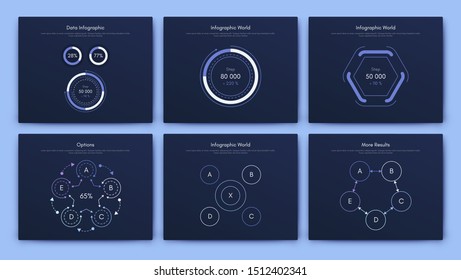 Infographic vector brochure elements for business illustration in modern style. Set infographics for web