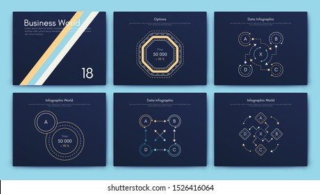 Infographic vector brochure elements for business illustration in modern style. Set infographics for web