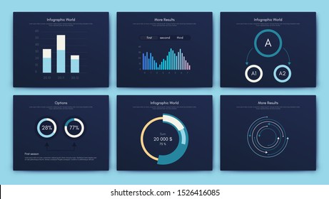 Infographic vector brochure elements for business illustration in modern style. Set infographics for web