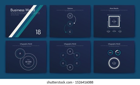 Infographic vector brochure elements for business illustration in modern style. Set infographics for web