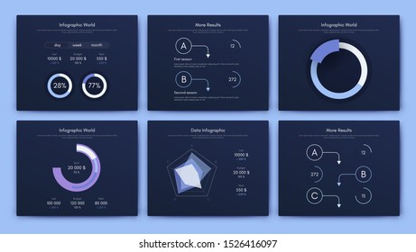 Infographic vector brochure elements for business illustration in modern style. Set infographics for web