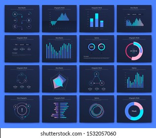 Infographic vector brochure elements for business illustration in modern style. Set infographics for web