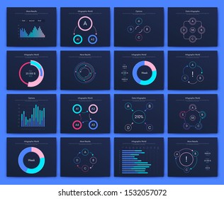 Infographic vector brochure elements for business illustration in modern style. Set infographics for web