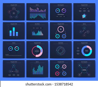 Infographic vector brochure elements for business illustration in modern style. Set infographics for web