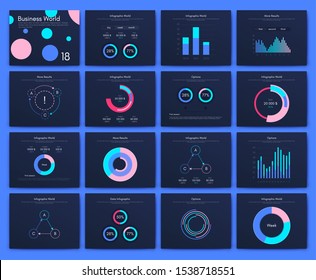 Infographic vector brochure elements for business illustration in modern style. Set infographics for web