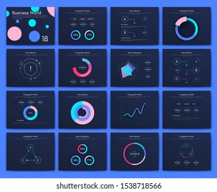 Infographic vector brochure elements for business illustration in modern style. Set infographics for web