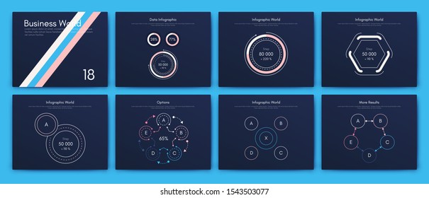 Infographic vector brochure elements for business illustration in modern style. Set infographics for web