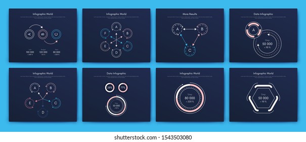Infographic vector brochure elements for business illustration in modern style. Set infographics for web