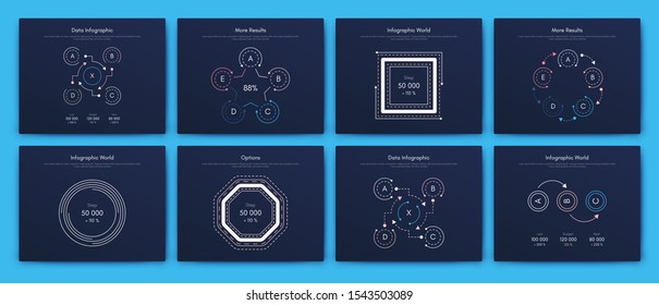 Infographic vector brochure elements for business illustration in modern style. Set infographics for web