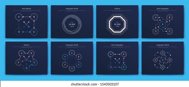 Infographic vector brochure elements for business illustration in modern style. Set infographics for web