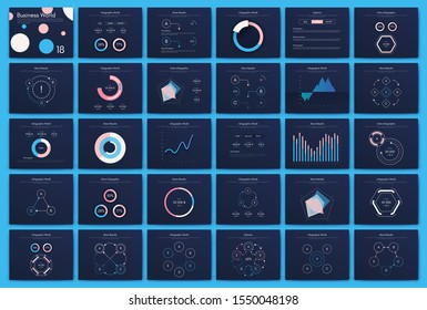 Infographic vector brochure elements for business illustration in modern style. Set infographics for web