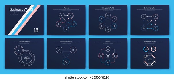 Infographic vector brochure elements for business illustration in modern style. Set infographics for web