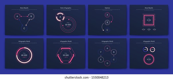 Infographic vector brochure elements for business illustration in modern style. Set infographics for web