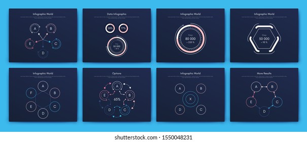 Infographic vector brochure elements for business illustration in modern style. Set infographics for web