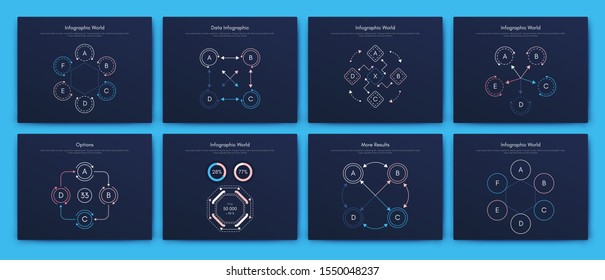 Infographic vector brochure elements for business illustration in modern style. Set infographics for web