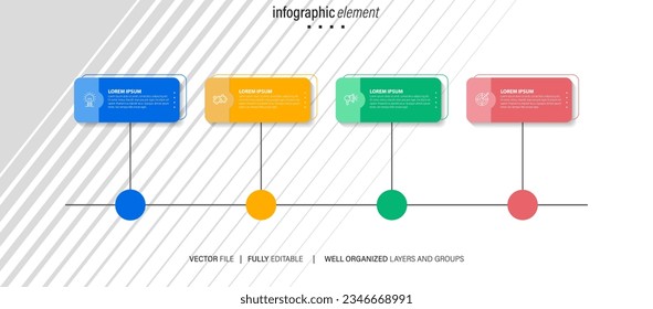 Elementos de folletos de vectores de infografía para la ilustración empresarial de estilo moderno.
