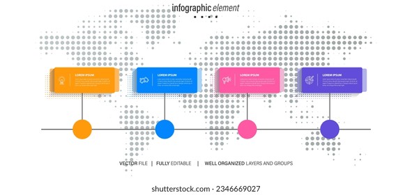 Elementos de folletos de vectores de infografía para la ilustración empresarial de estilo moderno.
