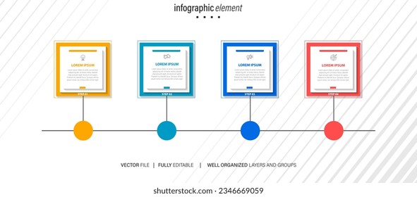 Elementos de folletos de vectores de infografía para la ilustración empresarial de estilo moderno.
