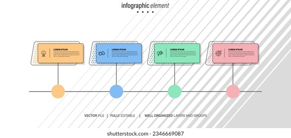 Elementos de folletos de vectores de infografía para la ilustración empresarial de estilo moderno.

