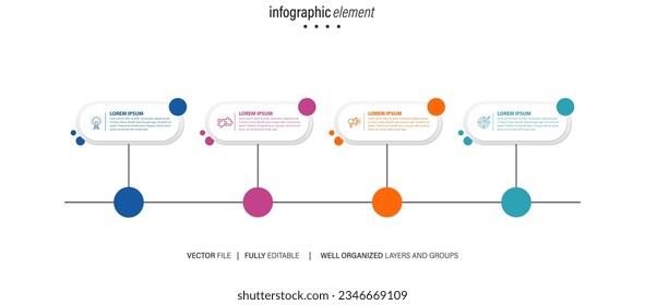 Elementos de folletos de vectores de infografía para la ilustración empresarial de estilo moderno.
