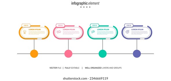 Elementos de folletos de vectores de infografía para la ilustración empresarial de estilo moderno.
