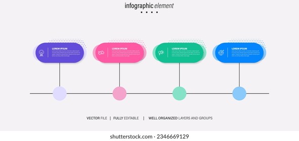Elementos de folletos de vectores de infografía para la ilustración empresarial de estilo moderno.
