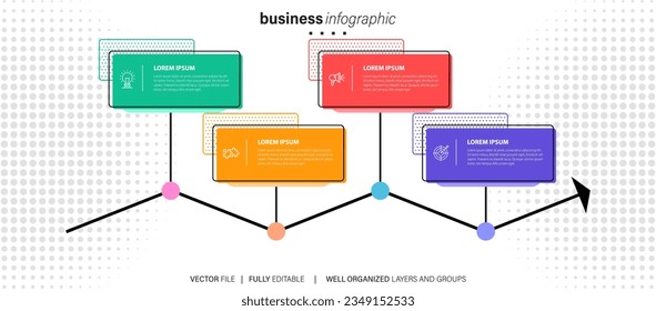 Elementos de folletos de vectores de infografía para la ilustración empresarial de estilo moderno.

