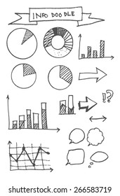 Infographic vector business graphs doodles