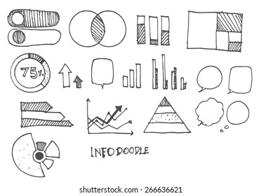 Infographic vector business graphs doodles