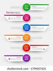 Infographic vector business template design with 6 steps