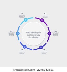 Infographic vector with circle format with icons and description suitable for marketing presentations