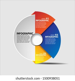Infographic vector circle template for presentation, business concept 