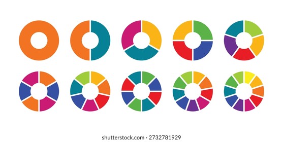 Infographic vector of a color wheel with 10 vibrant colors, representing color theory, design harmony, palette selection, and creative visual guidance.