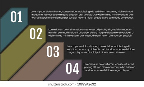 Infographic vector of contents overview or four stage process flow for use in presentation or other marketing materials