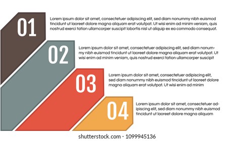 Infographic vector of contents overview or four stage process flow on white background for use in presentation or other marketing materials