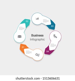 Infographic vector, cycle diagram, graph. Presentation chart. Business concepts, parts, steps, processes. Visualization of infographic data. Startup template. - Vector