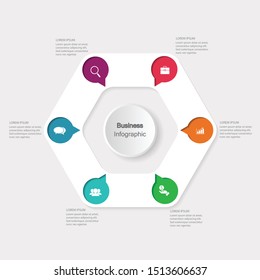 Infographic vector, cycle diagram, graph. Presentation chart. Business concepts, parts, steps, processes. Visualization of infographic data. Startup template. - Vector
