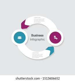 Infographic vector, cycle diagram, graph. Presentation chart. Business concepts, parts, steps, processes. Visualization of infographic data. Startup template. - Vector
