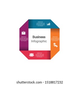 Infographic vector, cycle diagram, graph. Presentation chart. Business concepts, parts, steps, processes. Visualization of infographic data. Startup template. - Vector