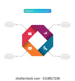 Infographic vector, cycle diagram, graph. Presentation chart. Business concepts, parts, steps, processes. Visualization of infographic data. Startup template. - Vector