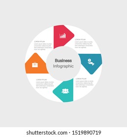 Infographic vector, cycle diagram, graph. Presentation chart. Business concepts, parts, steps, processes. Visualization of infographic data. Startup template. - Vector