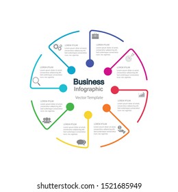 Infographic vector, cycle diagram, graph. Presentation chart. Business concepts, parts, steps, processes. Visualization of infographic data. Startup template. - Vector