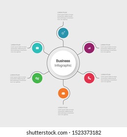 Infographic vector, cycle diagram, graph. Presentation chart. Business concepts, parts, steps, processes. Visualization of infographic data. Startup template. - Vector